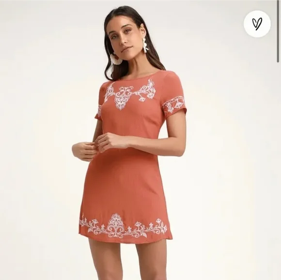 Lulus orange and white dress - Picture 4 of 5